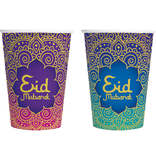 Eid Mubarak Bekers Paars/Blauw (8st)