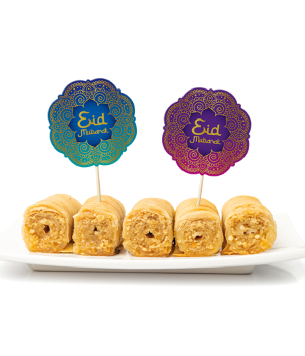 Feest Prikkers Eid Mubarak Paars/Blauw (12st)