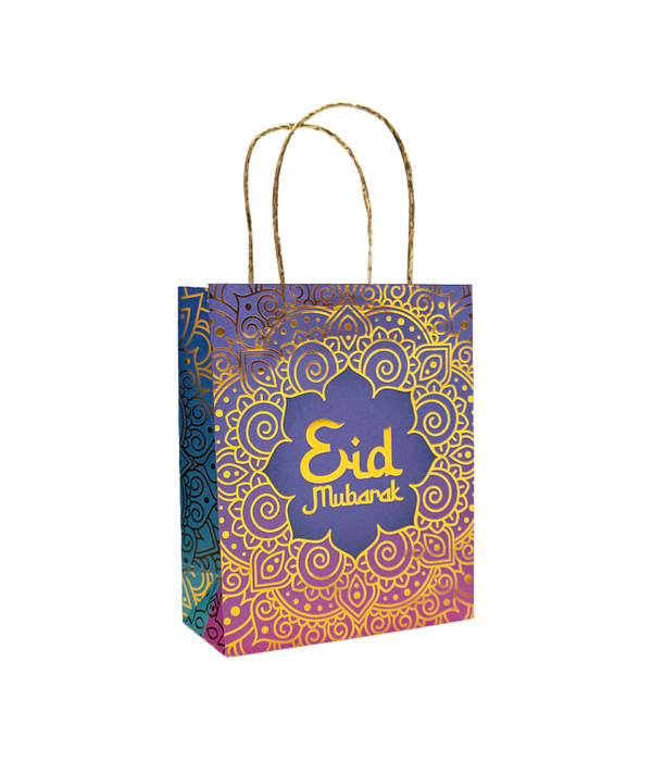 Cadeauzakje Eid Mubarak Paars/Blauw