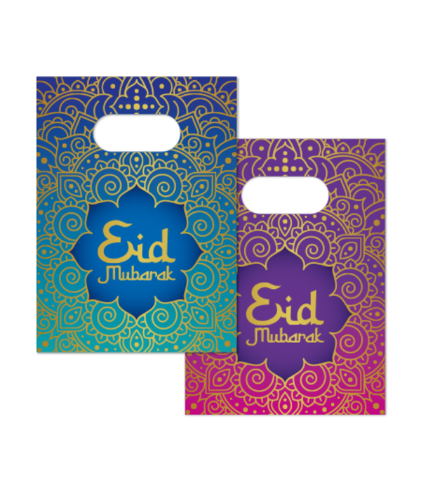 Traktatie Zakjes Eid Mubarak Paars/Blauw (4st)