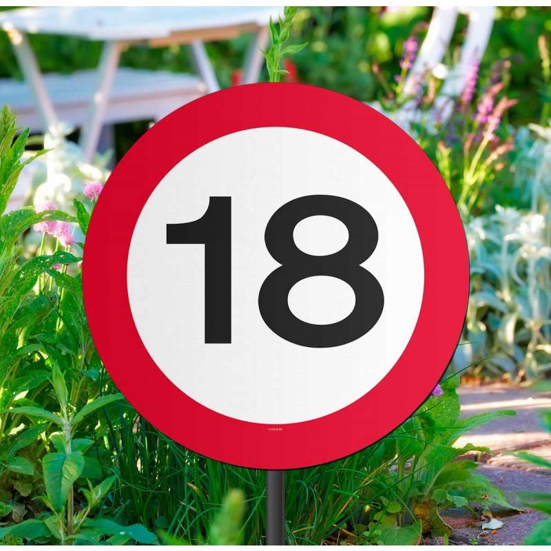 Tuinbord Verkeersbord 18 jaar