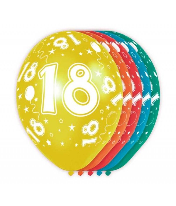18 Jaar Verjaardag Ballonnen (5st)