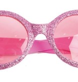 Disco bril glitter roze