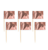 50 vlaggenprikkers metallic roségoud