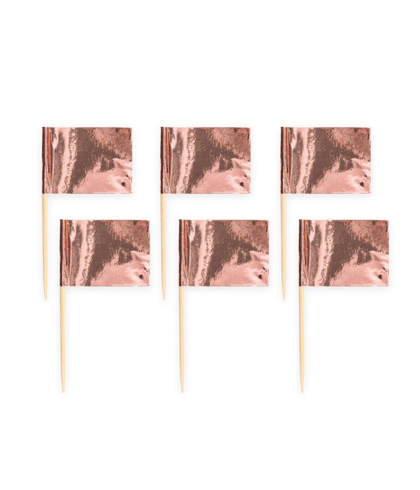 50 vlaggenprikkers metallic roségoud