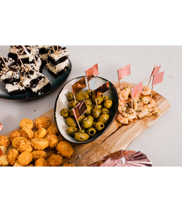 50 vlaggenprikkers metallic roségoud