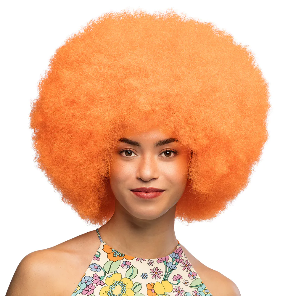 Pruik Sugar Neon Oranje afbeelding