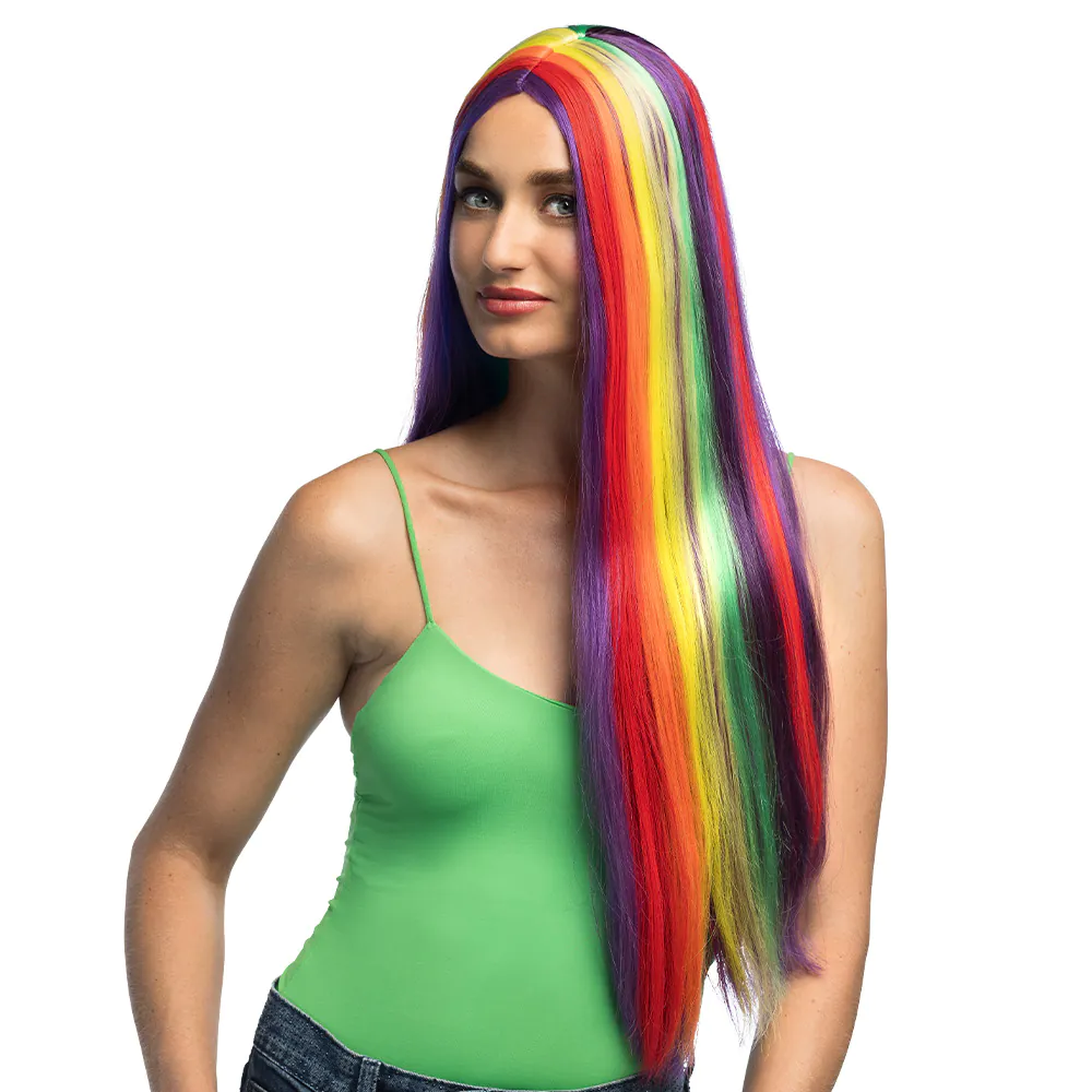 Pruik Unity Regenboog Lang afbeelding