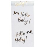 Elegante Tafelloper Hello Baby Metallic Goud (5m)