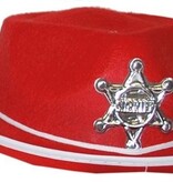 Sheriff Hoed Kind Rood (50cm)
