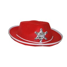 Sheriff Hoed Kind Rood (50cm)
