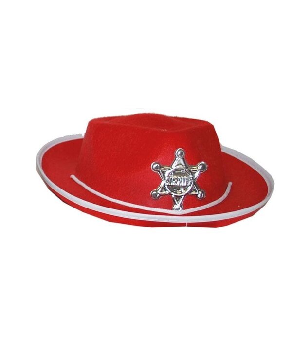 Sheriff Hoed Kind Rood (50cm)