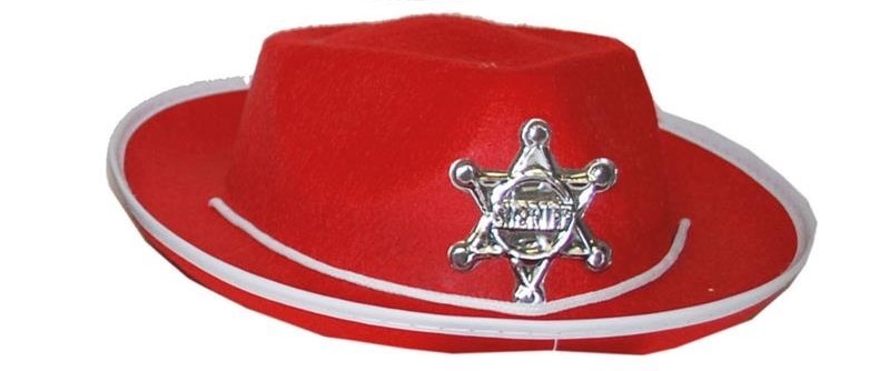 Sheriff Hoed Kind Rood (50cm) afbeelding