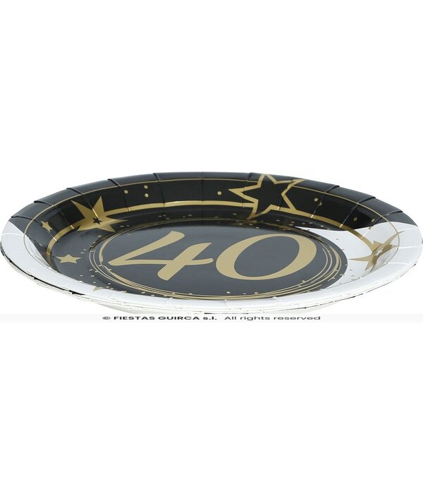 Bordjes 40 Jaar Zwart & Goud Chique