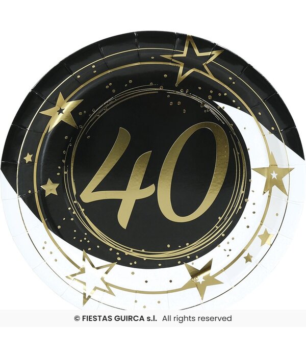 Bordjes 40 Jaar Zwart & Goud Chique