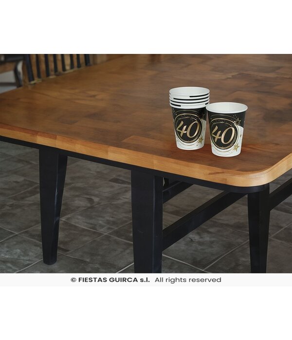 Bekertjes 40 Jaar Zwart & Goud Chique