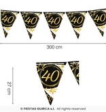Vlaggenlijn 40 Jaar Zwart & Goud Chique