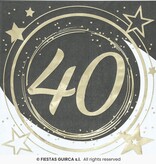 Servetten 40 Jaar Zwart & Goud Chique