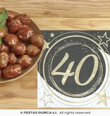 Servetten 40 Jaar Zwart & Goud Chique
