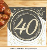 Servetten 40 Jaar Zwart & Goud Chique
