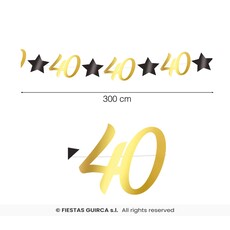 Slinger 40 Jaar Zwart & Goud Chique