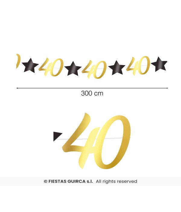 Slinger 40 Jaar Zwart & Goud Chique