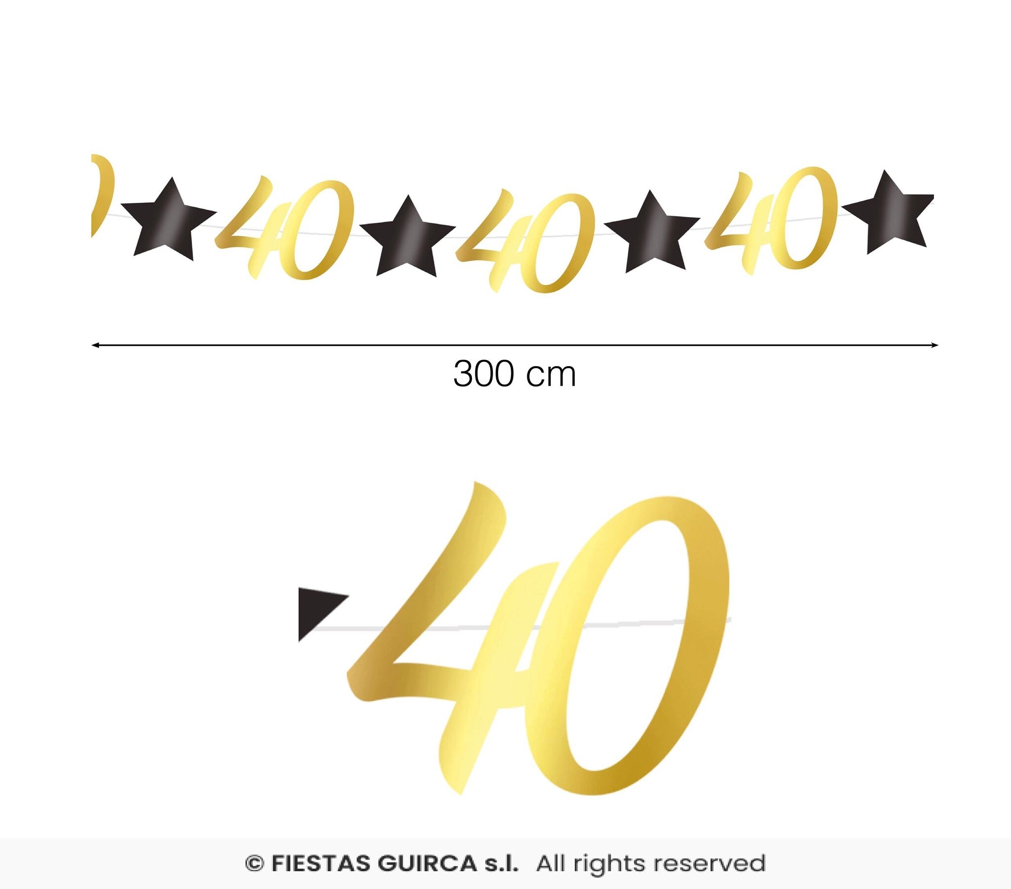Slinger 40 Jaar Zwart & Goud Chique afbeelding
