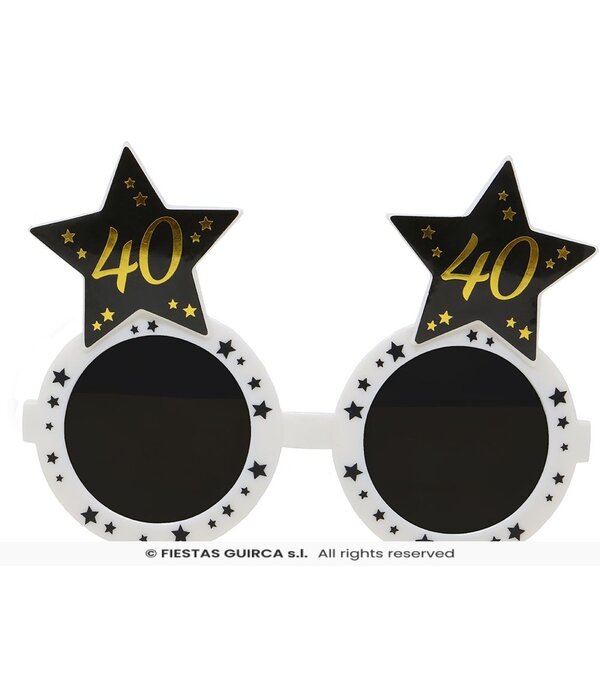 Feestbril 40 Jaar  Zwart & Goud