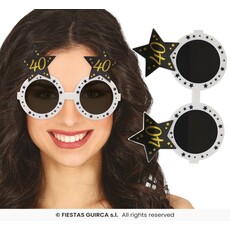 Feestbril 40 Jaar  Zwart & Goud