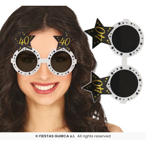Feestbril 40 Jaar  Zwart & Goud