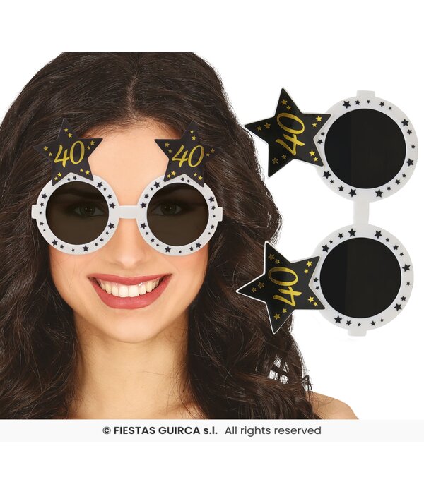 Feestbril 40 Jaar  Zwart & Goud