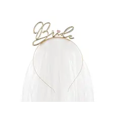 Tiara met Sluier Bride Goud