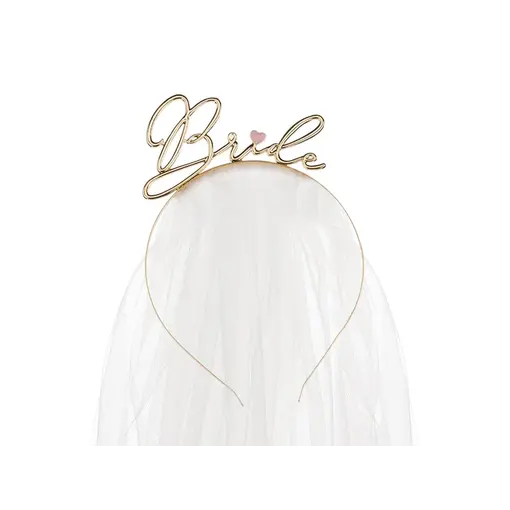 Tiara met Sluier Bride Goud