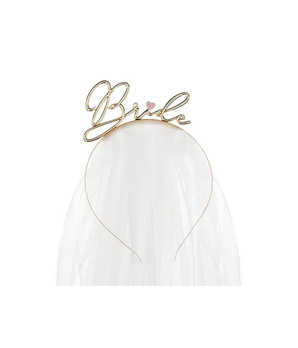 Tiara met Sluier Bride Goud