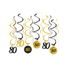 Classy Party Swirls 80 Jaar (12st)