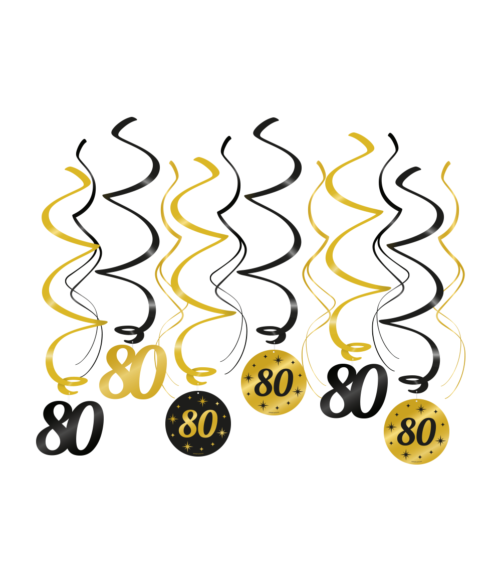Classy Party Swirls 80 Jaar (12st) afbeelding