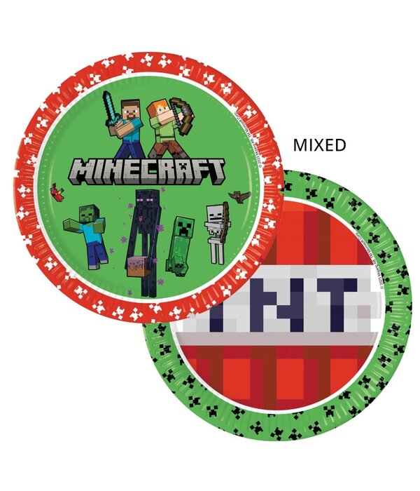 Minecraft Party Bordjes 23cm (8st)