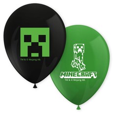 Bedrukte Minecraft Ballonnen Creeper 30cm (8st)