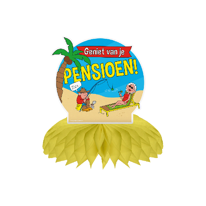 Tafeldecoratie Geniet Van Je Pensioen Geel afbeelding