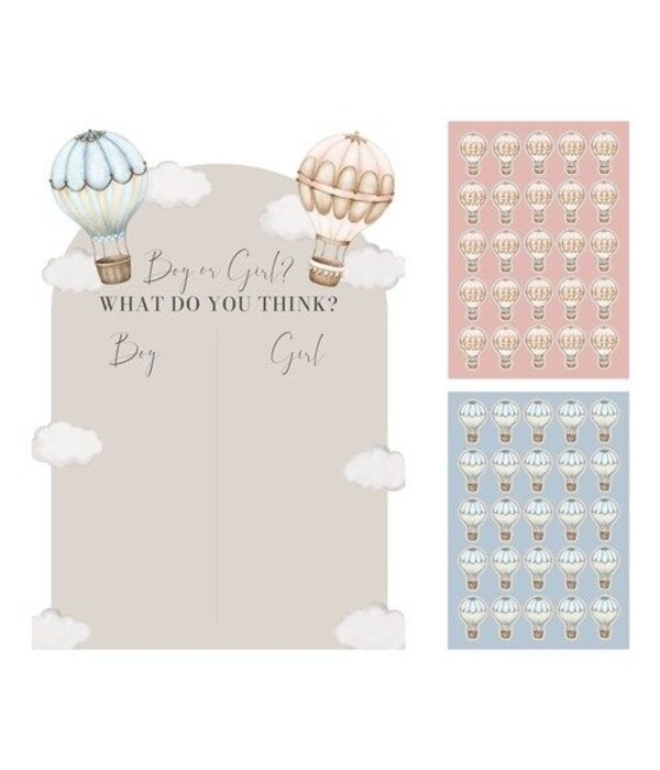 Stembord Baby Balloons Gender Reveal Classic
