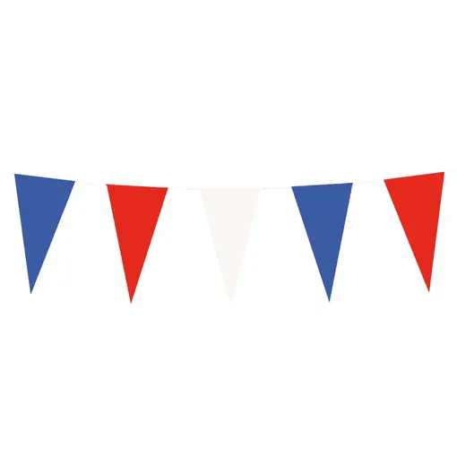 Papieren Vlaggenlijn Rood-Wit-Blauw (10m)