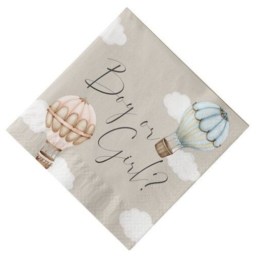 Servetten Gender Reveal Luchtballon Classic (20st)