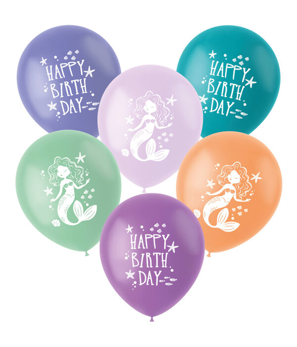Zeemeermin Magic Happy Birthday Ballonnen (6st)