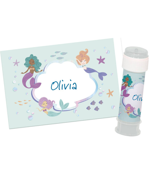 Bellenblaas Stickers Zeemeermin Magic (6st)