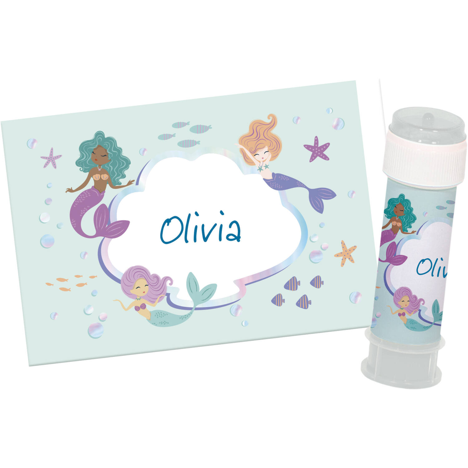 Bellenblaas Stickers Zeemeermin Magic (6st) afbeelding