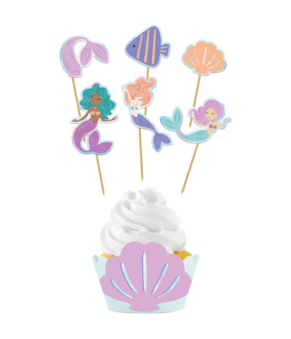 Cupcake Decoratie Set Zeemeermin Magic (6st)