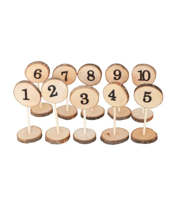 Houten Tafelmarkers Boomstam (10st)