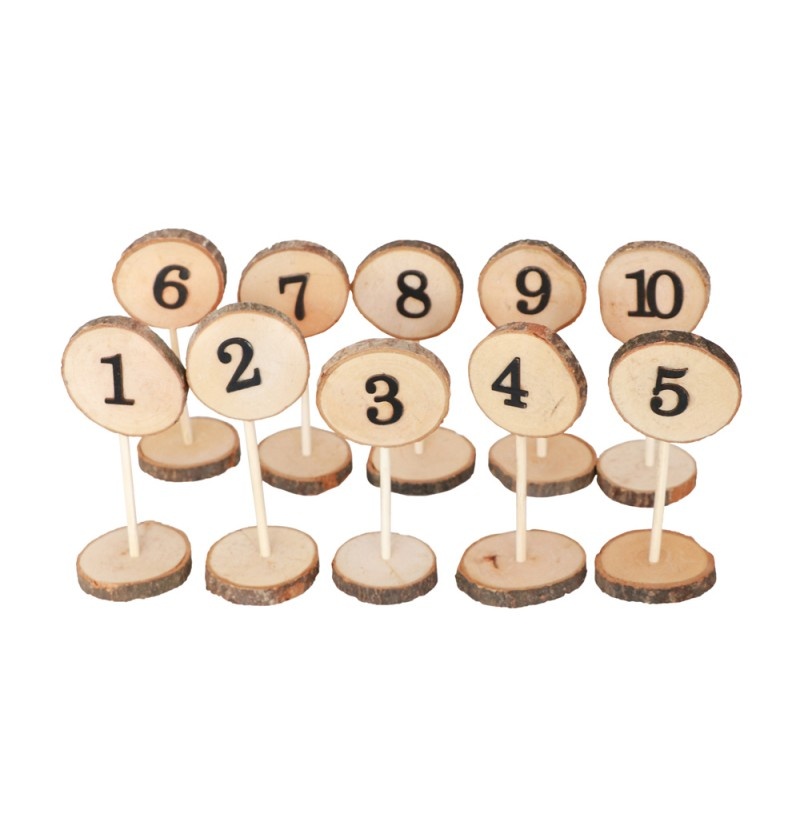 Houten Tafelmarkers Boomstam (10st) afbeelding