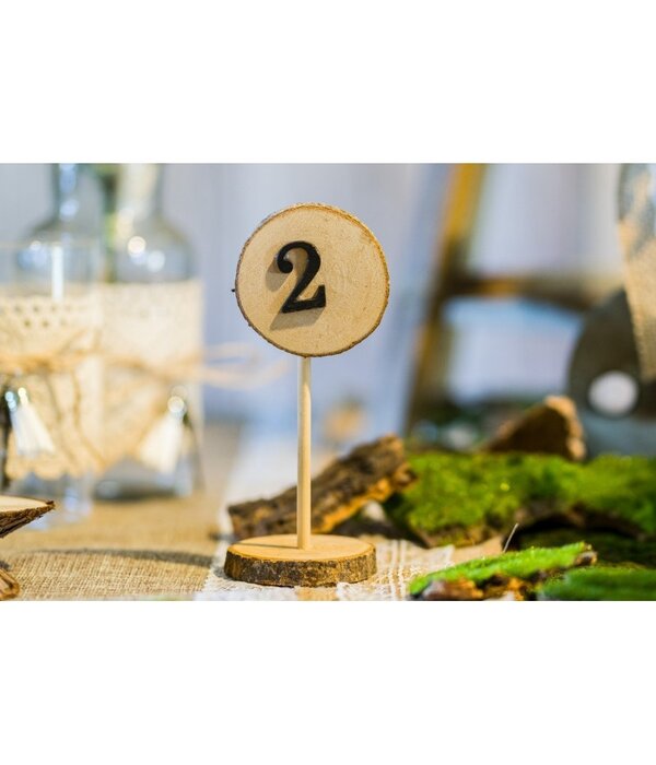 Houten Tafelmarkers Boomstam (10st)