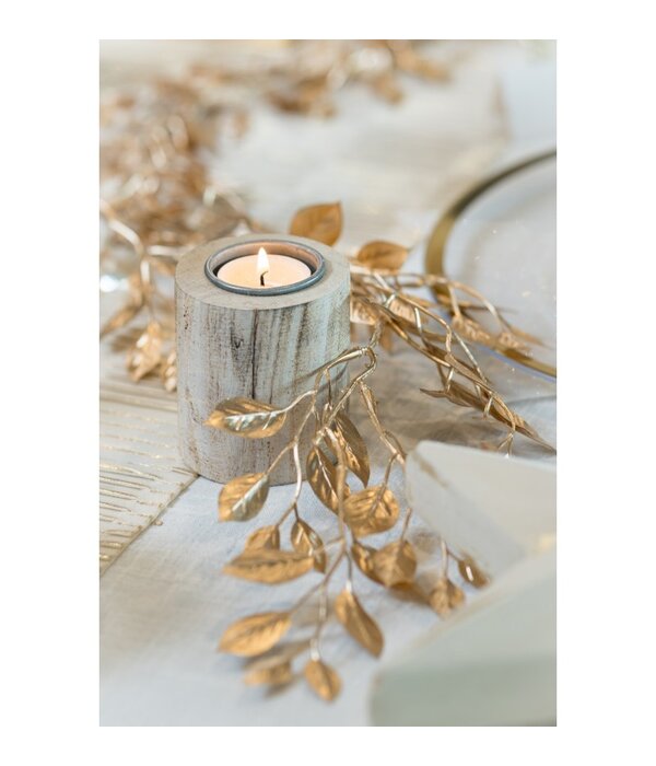 Gebleekte Houten Kaarshouder